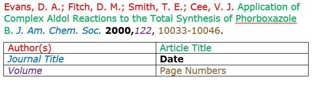 Article Citations Chem 105b/107b General Chemistry
