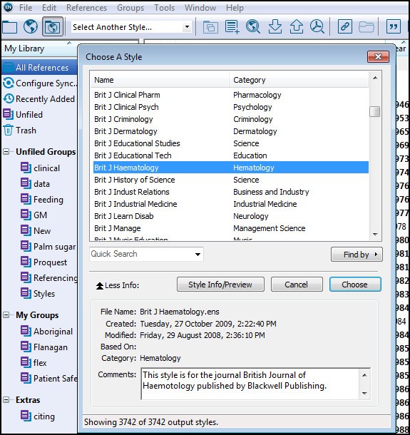 endnote referencing styles