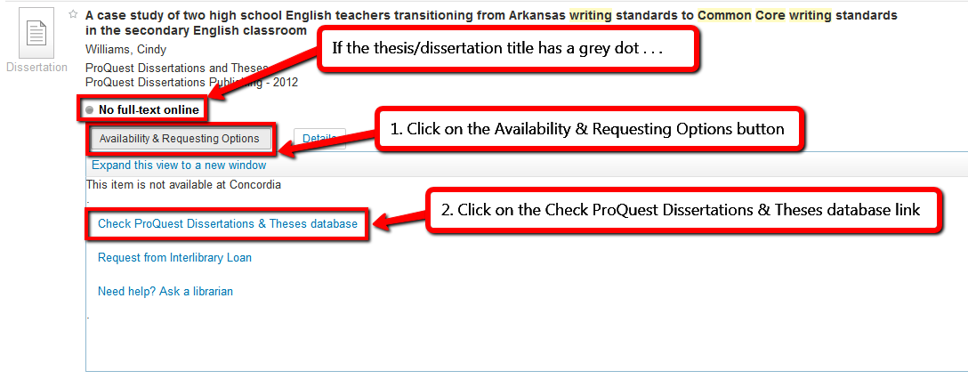 Proquest dissertation request