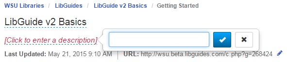 Change or add description