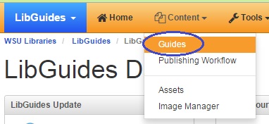 LibGuides command bar