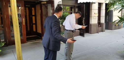 New York State of Mind: Stopping in the middle of the sidewalk is a great way to draw the ire of a New Yorker on their morning commute.