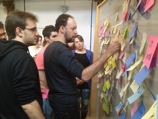 The participants, and a whole load of post-it notes.