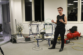 Shiri Shalmy at the opening of Data as Culture 2014, at the Open Data Institute