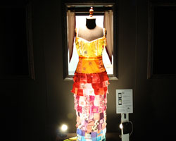 "QR code infodress" by Georgie St Clair, at the MA Digital Media Arts final exhibition 2011