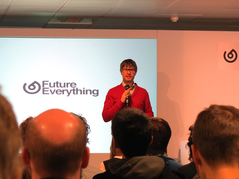 Drew Hemment, Director of FutureEverything, introducing this year's conference. (c) Justin Pickard 2013