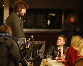Liam + Lenka – writer/director Michael Keillor with Iain De Caestecker