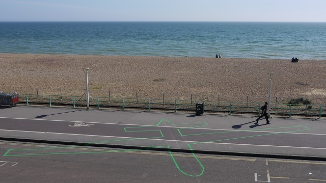 Under the Shadow of the Drone by James Bridle, Brighton seafront. Photo: Roberta Mataityte