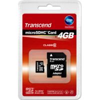 Photo of Transcend 4GB MicroSDHC Memory Card With SD Adapter