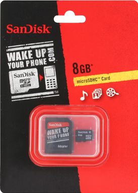 8GB MicroSDHC Memory Card with SD Adapter
