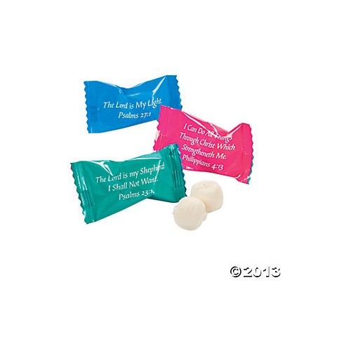 Bible Verse Buttermints Mint candy+Scripture wrappers 120pcs