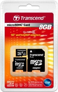 Transcend microSDHC 8GB dual adapter