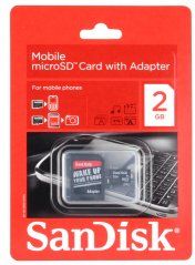SanDisk 2GB microSD Memory Card With SD Adapter
