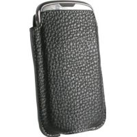 Photo of Ultra Slim Vertical Medium Black Pouch With Subtle Leather Texture