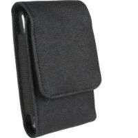 Photo of Black Large Vertical Canvas Pouch With Stationary Metal Belt Clip And Belt Loop