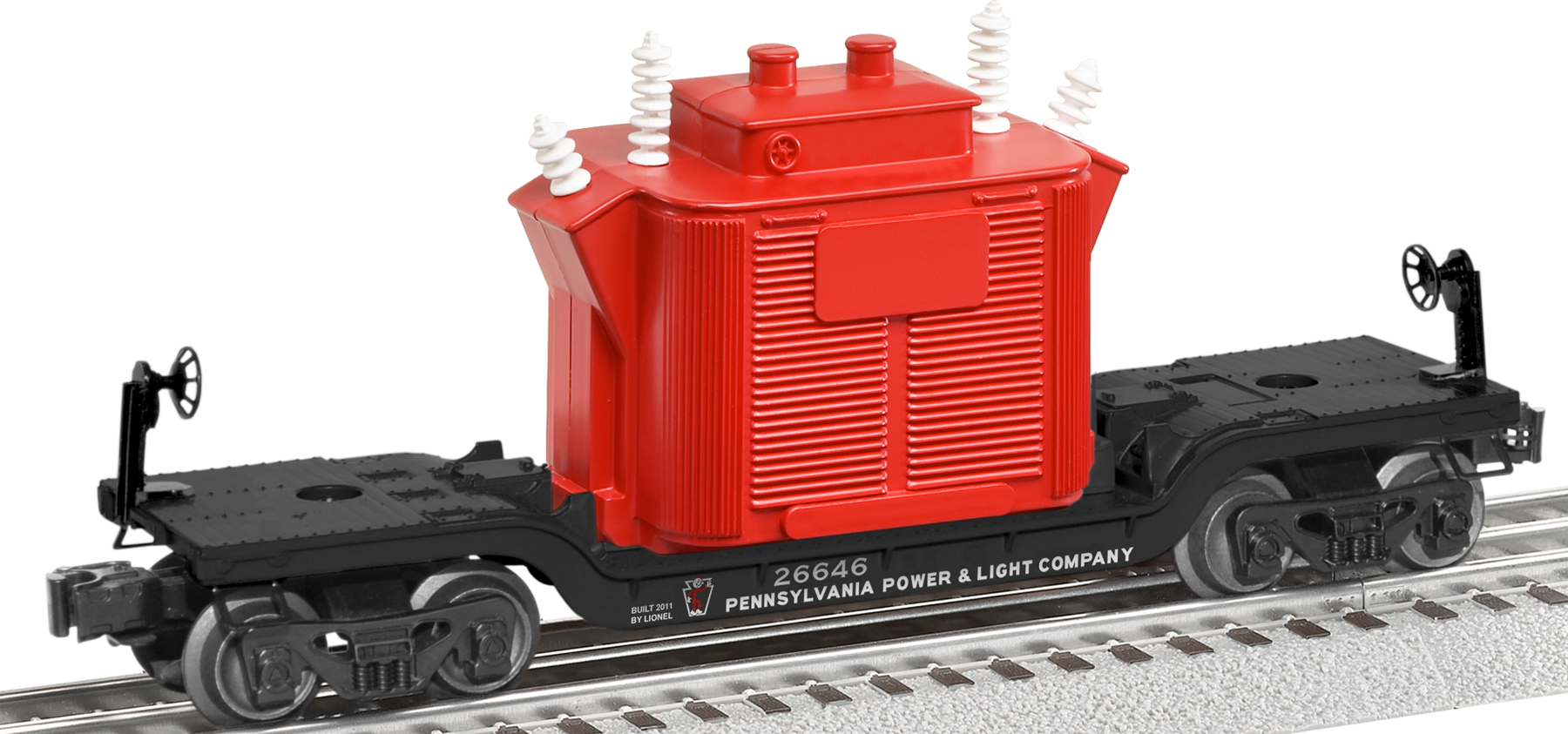 Pennsylvania Power Light Depressed Center O27 Flat Car W Transformer pennsylvania-power-light-depressed-center-o27-flat-car-w-transformer