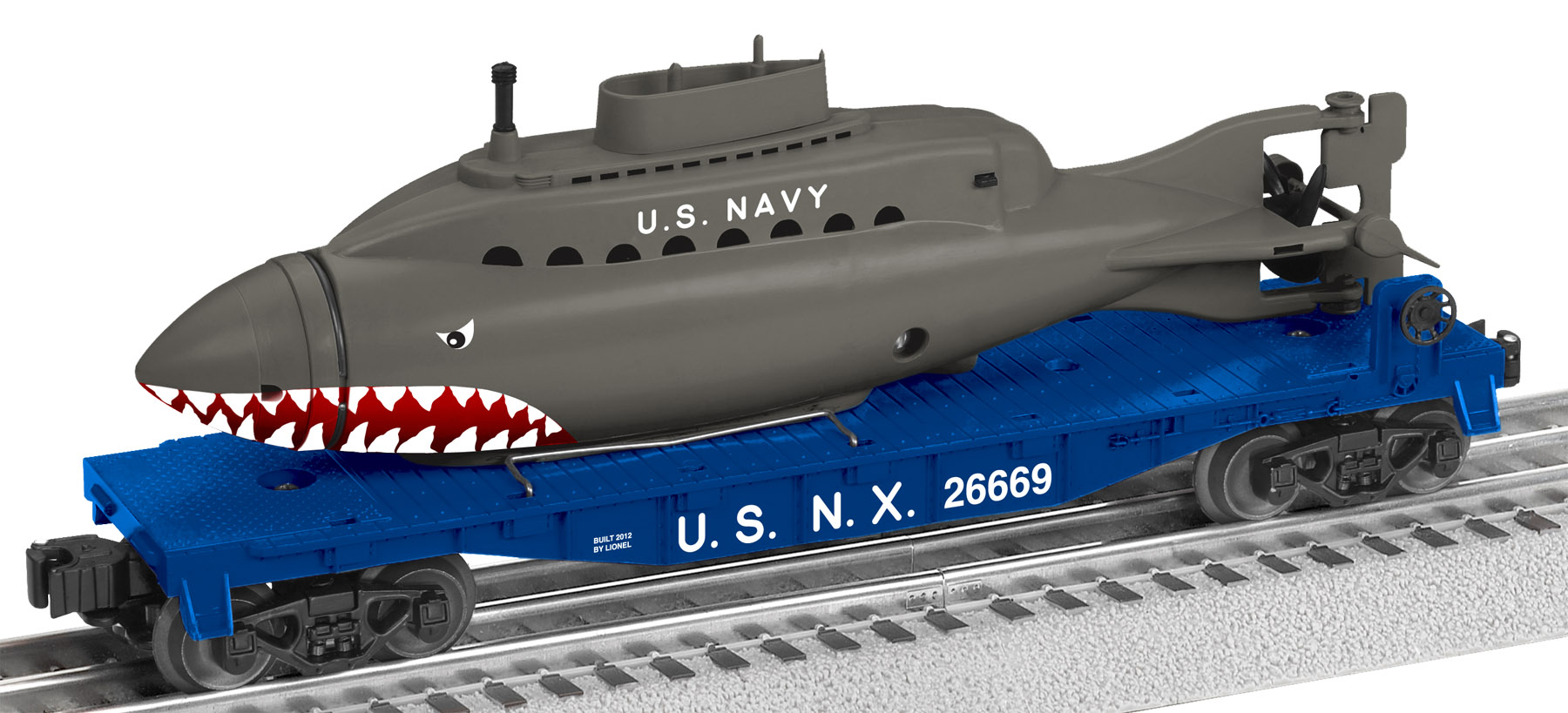 U S Navy Flatcar With Shark Submarine