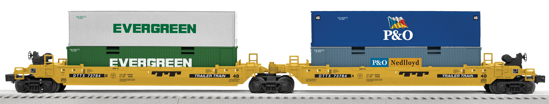 Freight Cars LIONEL UNION PACIFIC FLATCAR w/ 2 UP PIGGYBACK TRAILERS #26691 O GA Freight Cars LIONEL UNION PACIFIC FLATCAR w/ 2 UP PIGGYBACK TRAILERS #26691 O GA