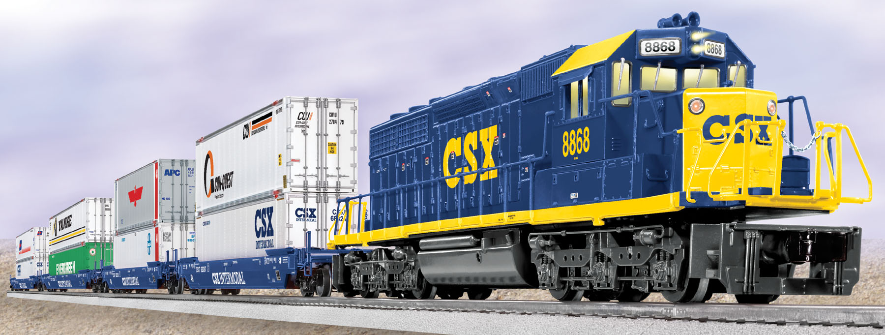 Csx Legacy Sd40 2 Husky Stack Reg Set Loco 3329