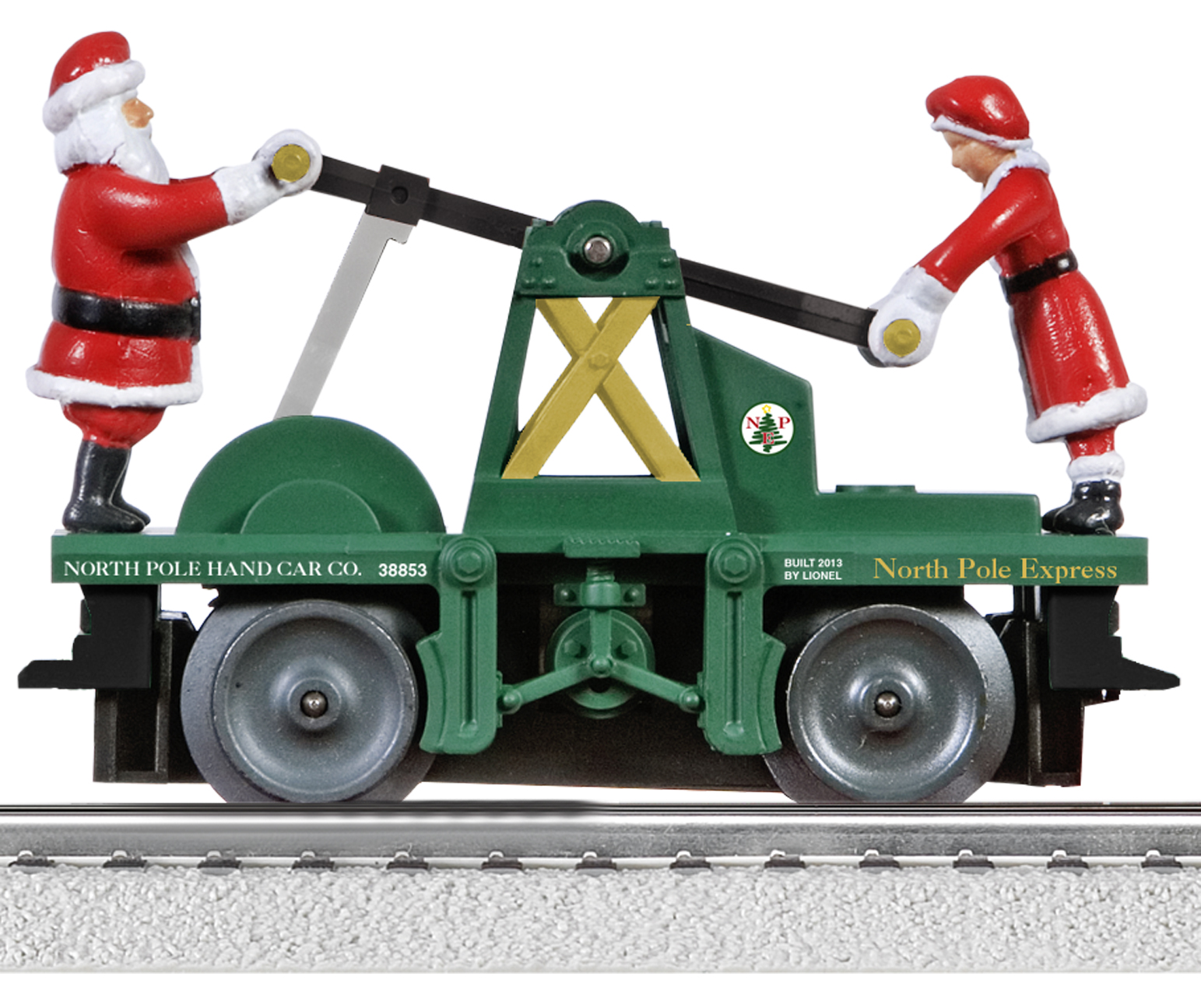 Santa and Mrs. Claus Handcar