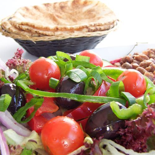 Pita bread and salad