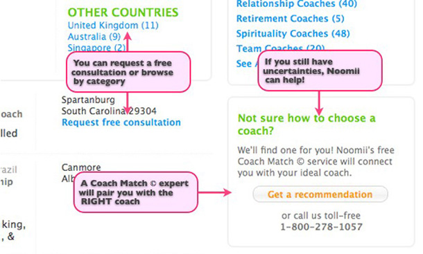 Noomii's coach matching service