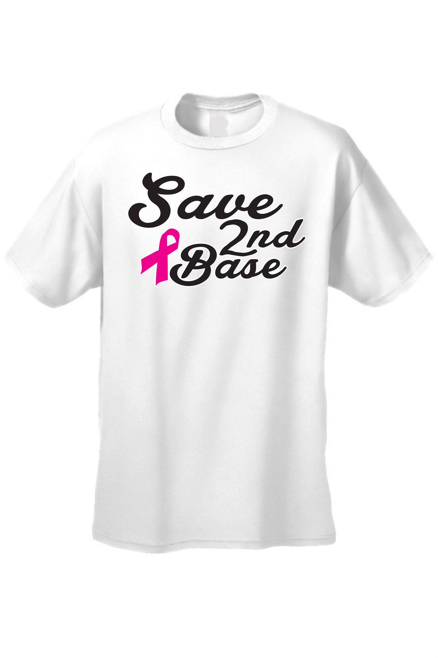Unisex T-Shirt Save 2nd Base Breast Cancer Support Awareness Pink Ribbon Tee | eBay