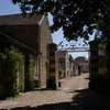 View down the street from the gates