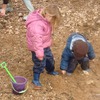 Easter time playing by river