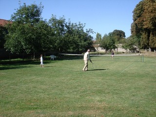 Playing tennis with Grandpa medium