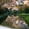 View from canal bridge in village