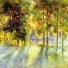 Painting of house in the evening light