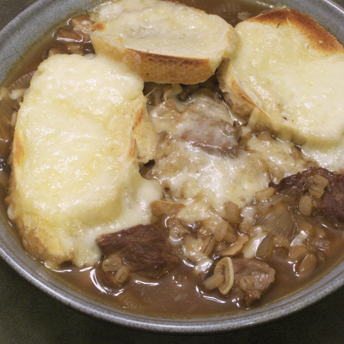 French Onion Soup with Beef and Barley Image
