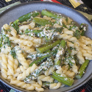 Gemelli with Asparagus, Ricotta, Arugula, and Lemon Zest Image