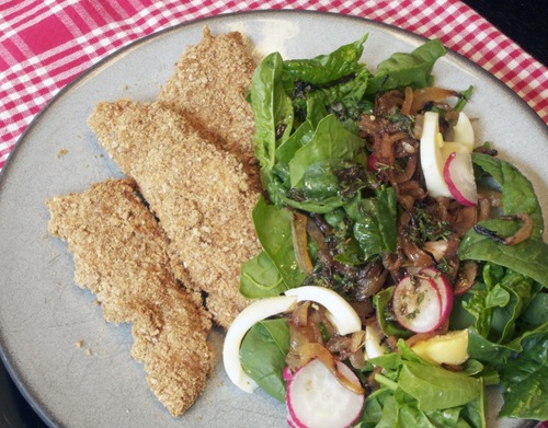 Salad with Oven Fried Chicken