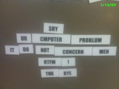 My tech support response