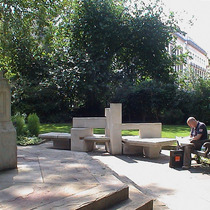 Sculptured stone bench