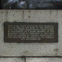 Cleopatra's needle - war damage