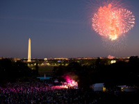Fireworks over the South Lawn of the White House during the Fourth of July celebration. July 4, 2010. (Official White House Photo by Pete Souza)