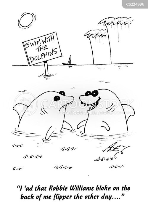 Swim With Dolphins Cartoons and Comics funny pictures from CartoonStock