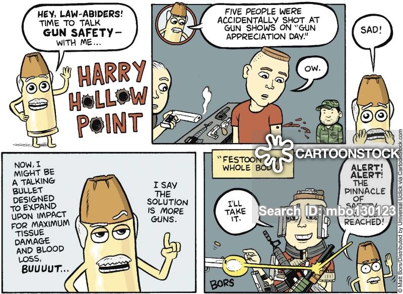 Gun Safety Cartoons and Comics funny pictures from CartoonStock
