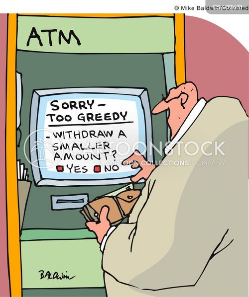 Cash Withdrawal Cartoons and Comics funny pictures from CartoonStock