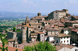 Anghiari, a beautiful walled city on a hill in the countryside of Central Italy