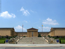 The Philadelphia Museum of Art, which has the famous steps Rocky Balboa climbed triumphantly in the movie Rocky (1976).