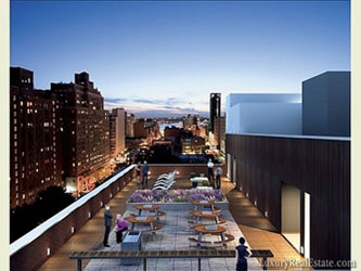 The view of New York City from this luxurious condo represented by Stribling & Associates.