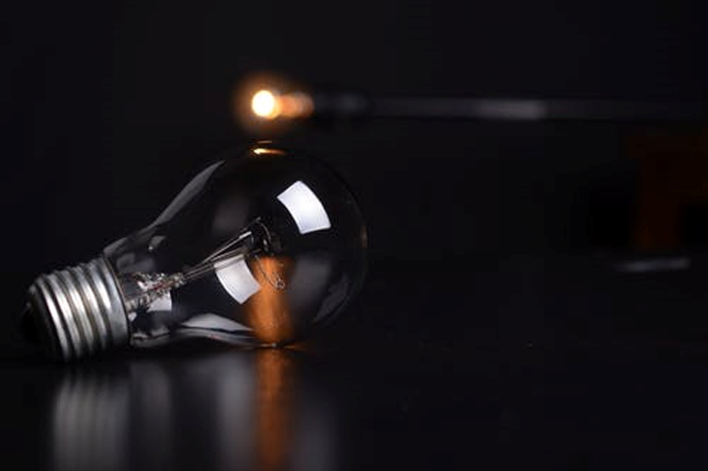 big lightbulb on table