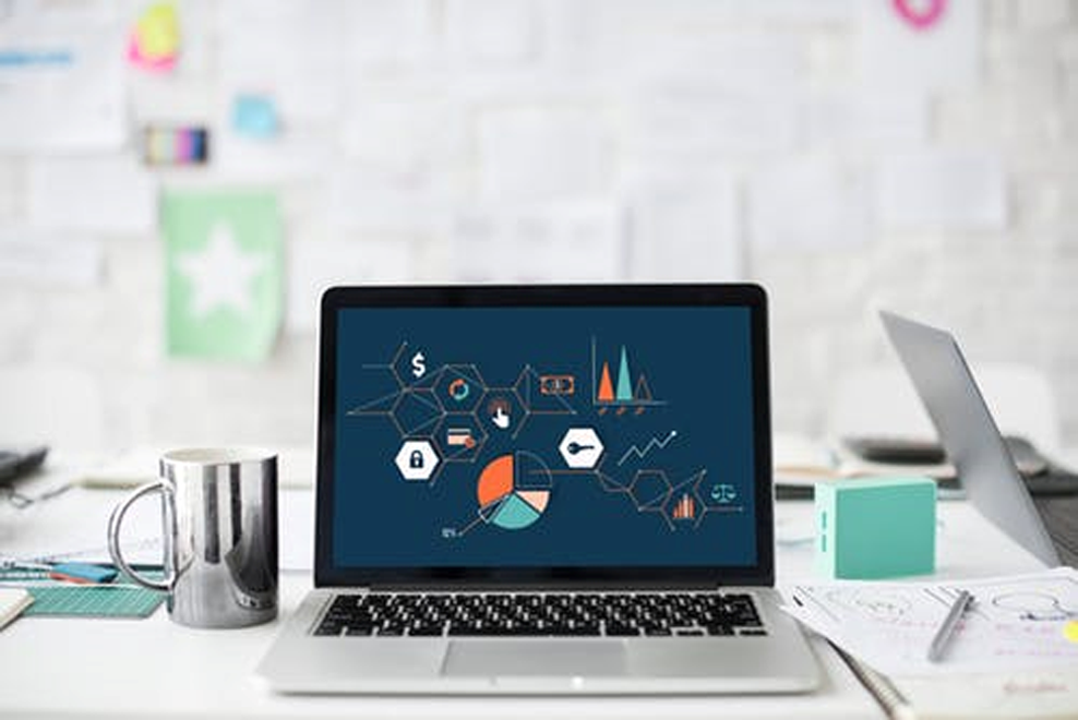 computer screen with graph