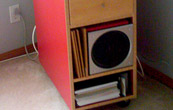 IKEA drawer unit with computer and hard drive and router