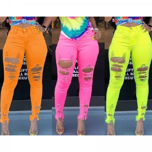 neon color jeans