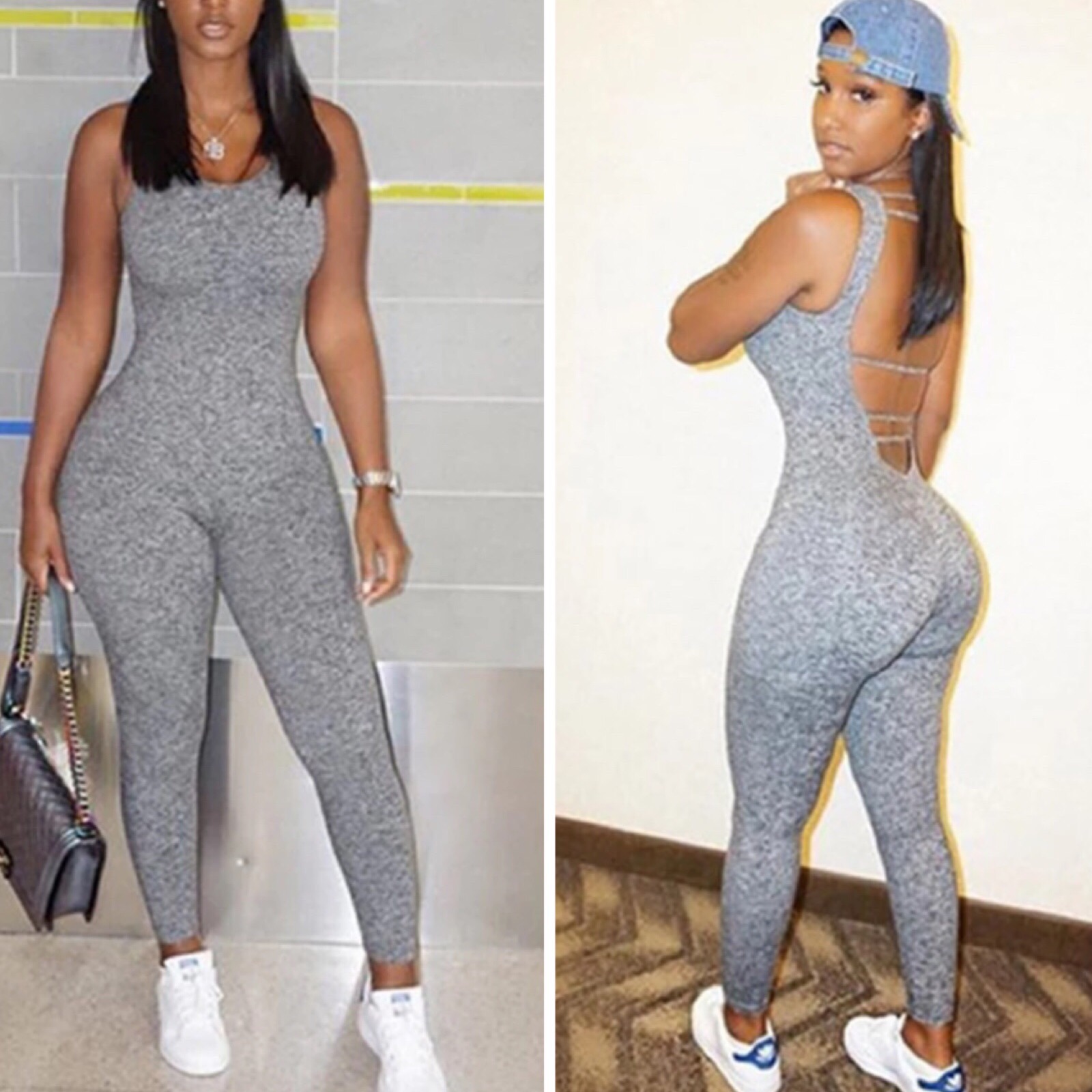 heather gray jumpsuit